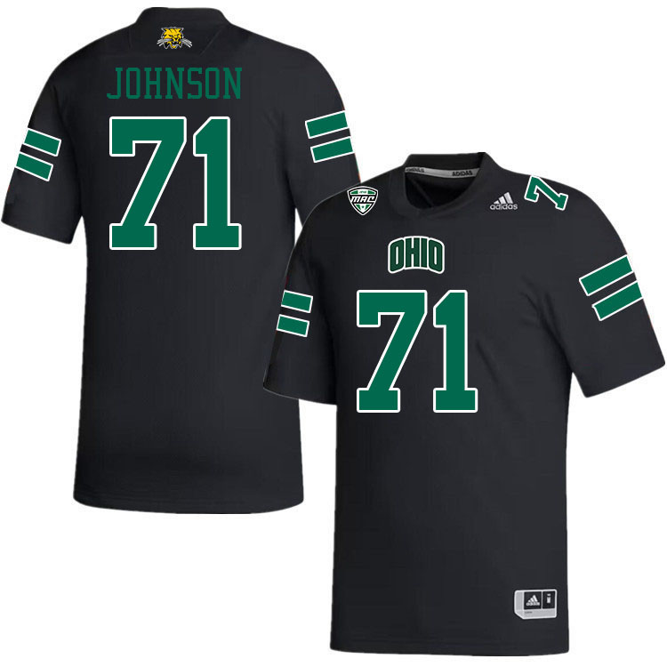 Ohio Bobcats #71 Aidan Johnson College Football Jerseys Stitched-Black